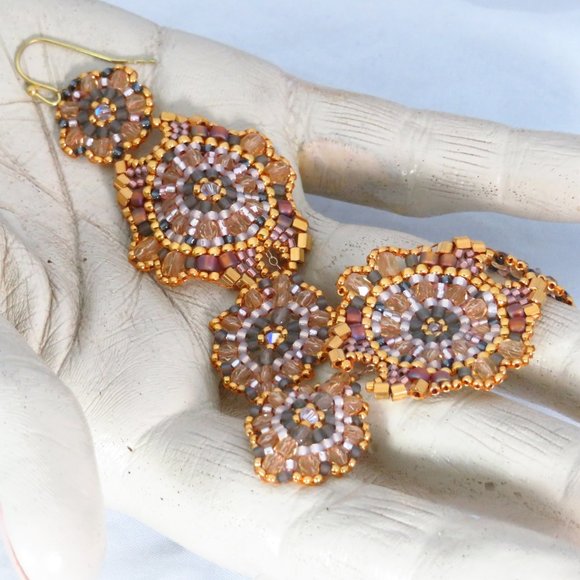 Vintage style 24k gold earrings - Picture 2 of 4